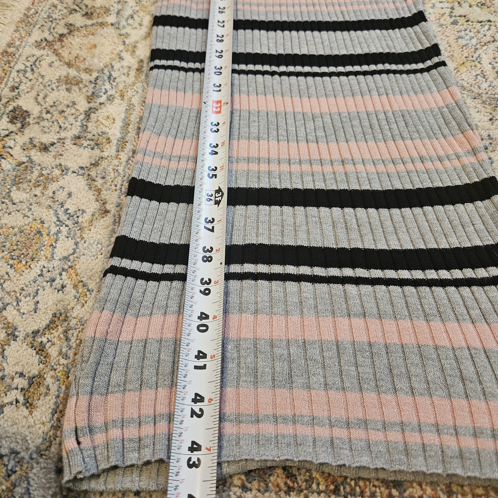 No Comment Striped Ribbed Knit Cold Shoulder Spring Maxidress Medium - Picture 7 of 7